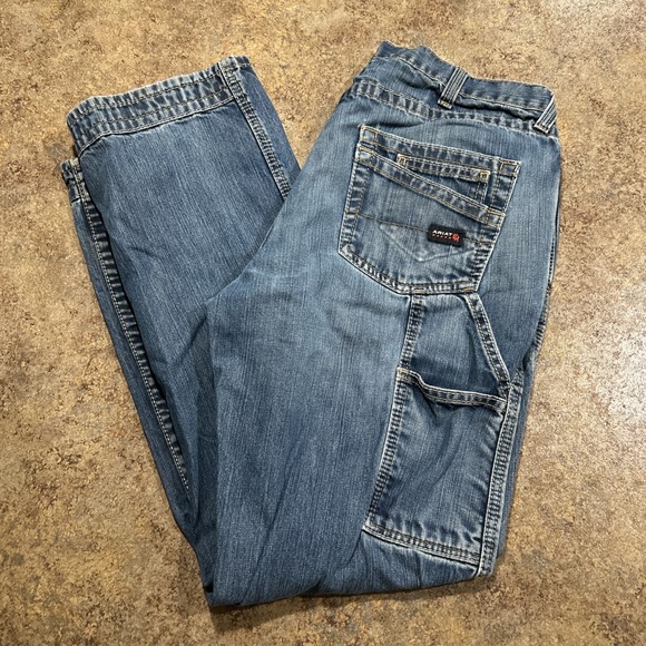 Ariat FR Jeans M4 Relaxed Boot Blue Flame Resistant Denim Workwear Men's 36x34 - Picture 1 of 8